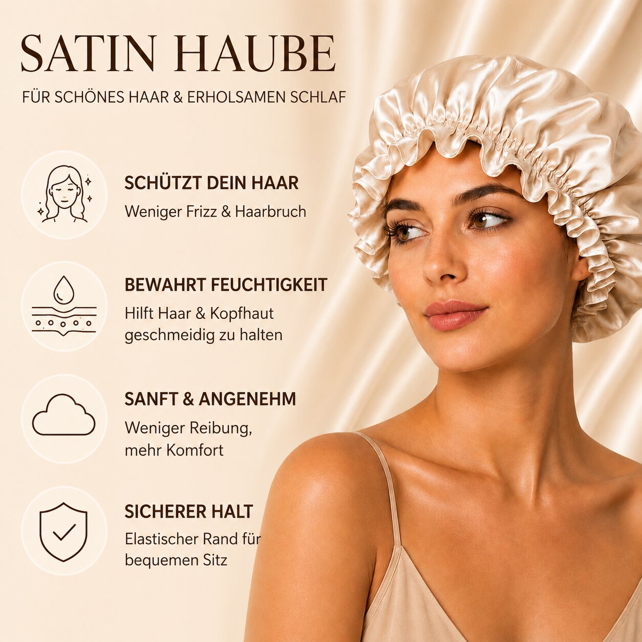 Elvarune™ Satin-Schlafhaube